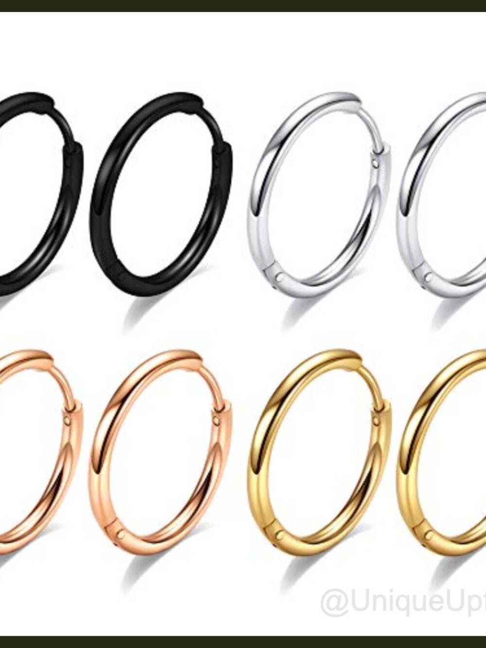 316L Surgical Steel Hoop Earrings Hypoallergenic Cartilage Huggie Sleeper